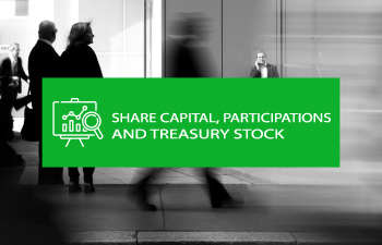 Share capital, participations and treasury stock